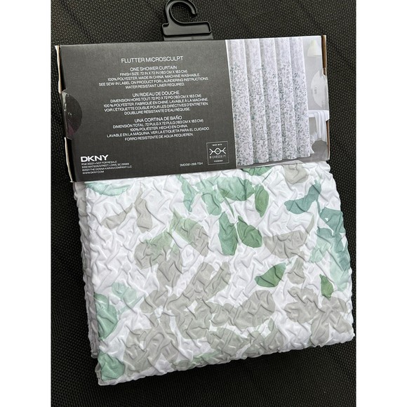 Dkny Bath Dkny Flutter Microsculpt Shower Curtain Green Gray Floral